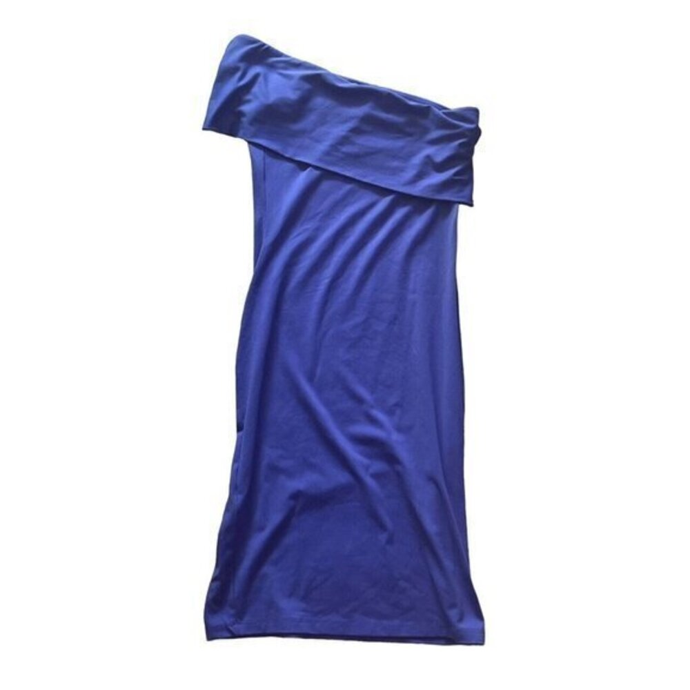 Women Blue SUSANA MONOCO One Shoulder Sleeveless Bodycon Dress XS USA Made